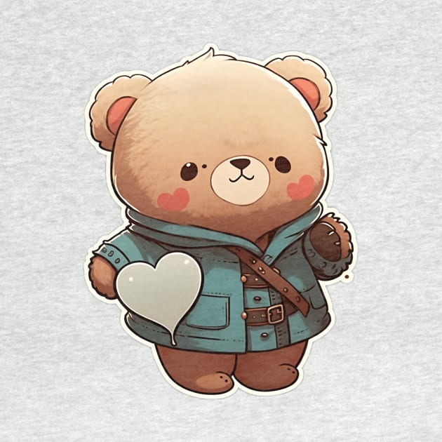 Cute Bear Cartoon Adventurer Adorable Kawaii Animal by kiddo200